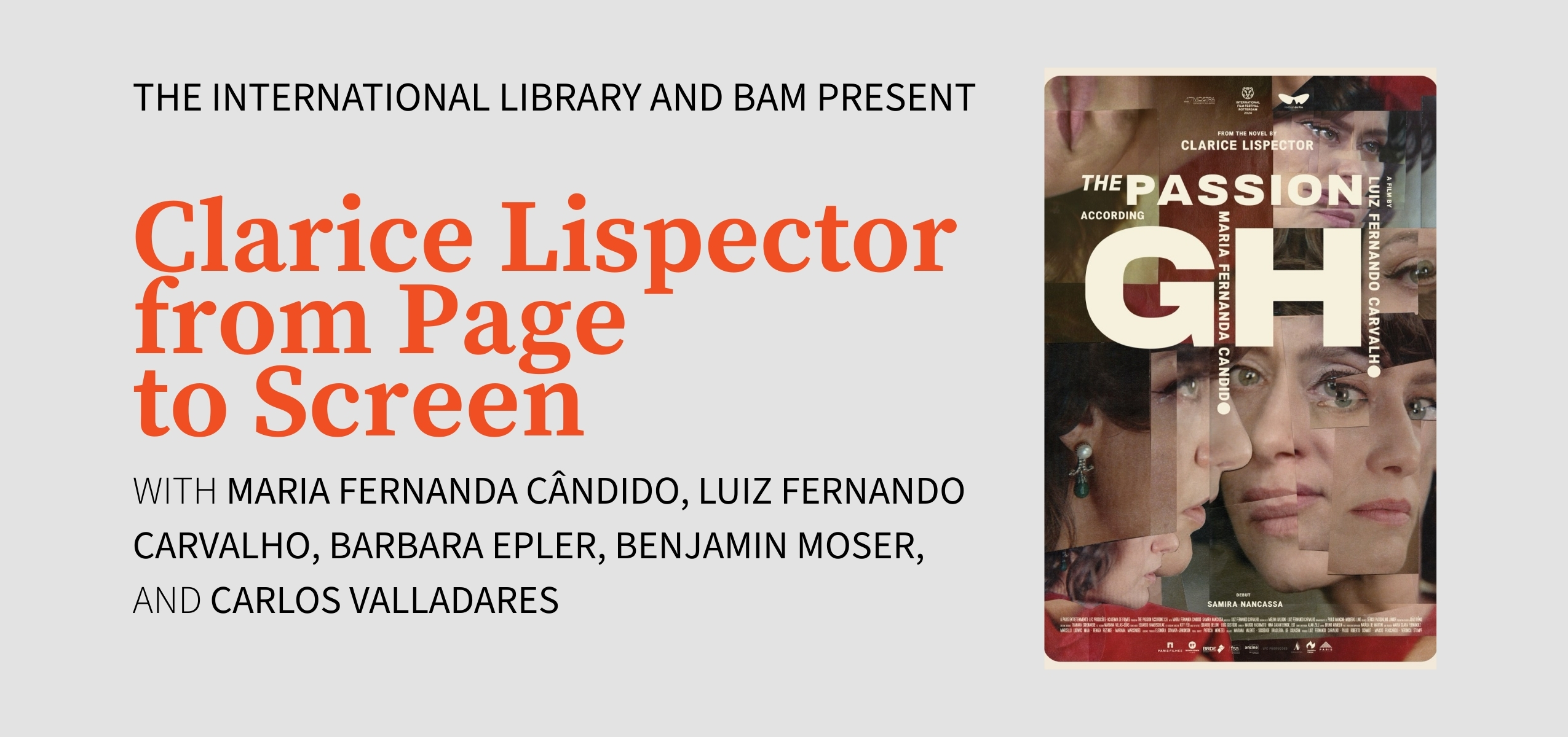 The International Library and BAM Present Clarice Lispector from Page to Screen