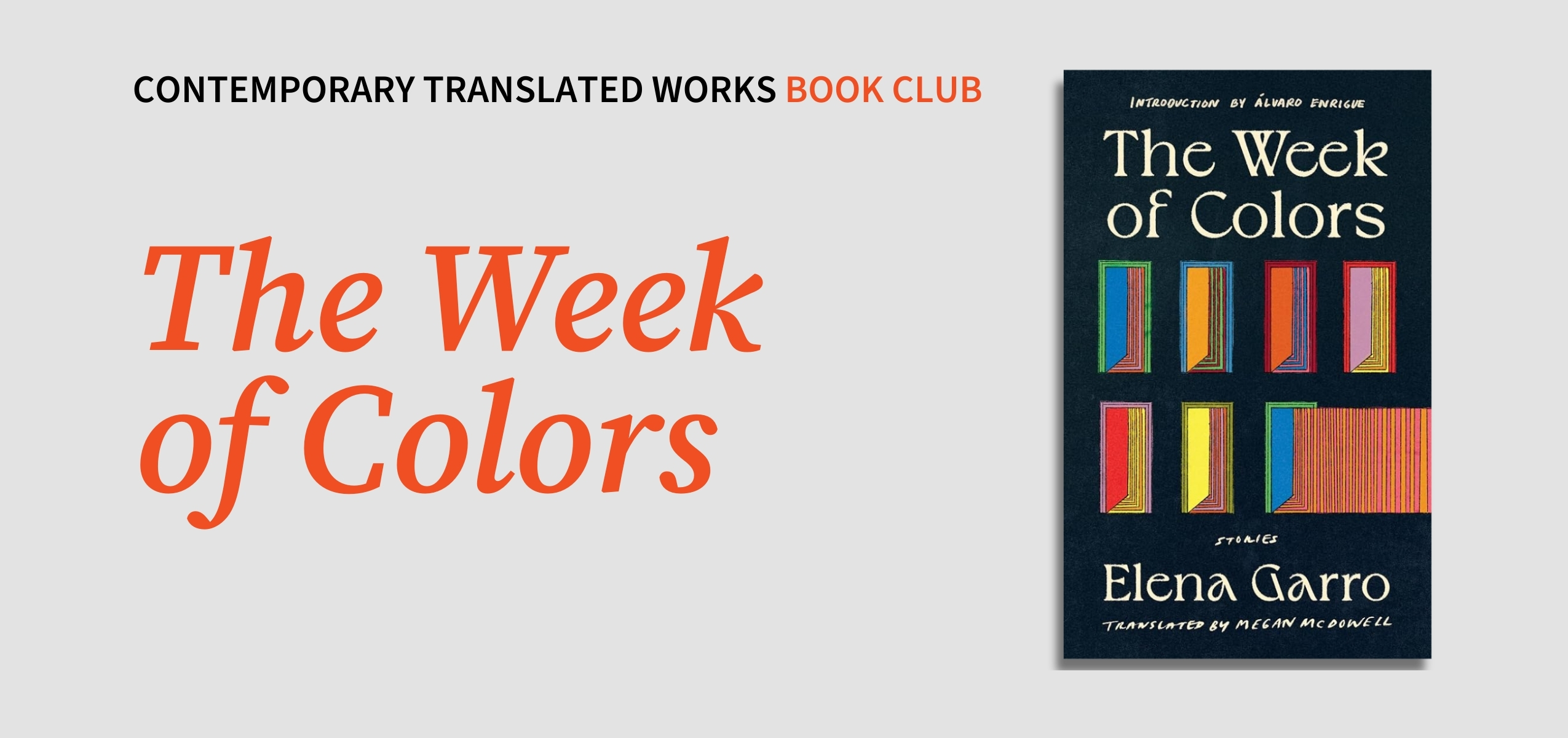 Contemporary Translated Works Book Group: The Week of Colors