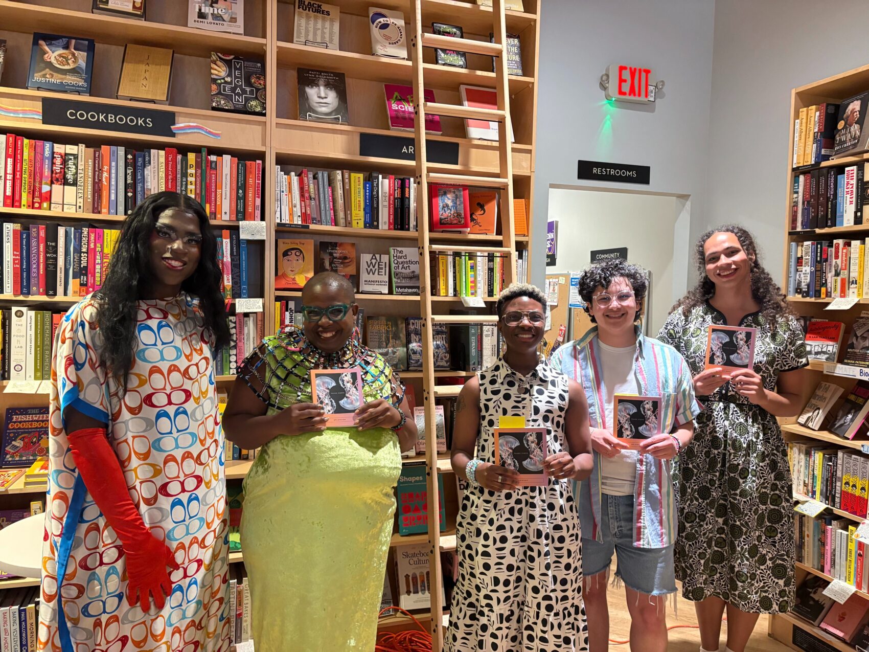 Sue Flay-Munroe, Almah LaVon, Marsh Andseron, James, and Windafire at White Whale Bookstore